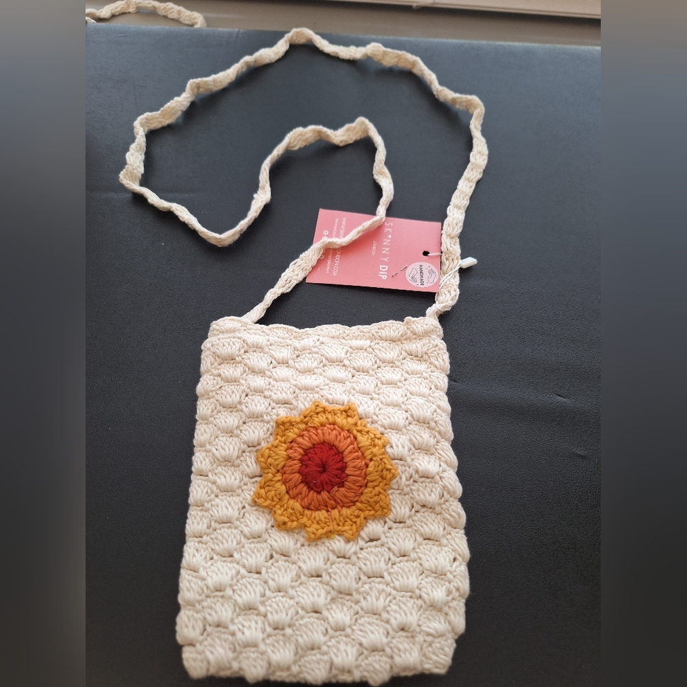 Skinny Dip Little Girls Handmade Bag snap clasp Sunflower
